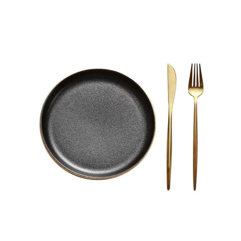 Round Flat Steak Plate for Western Cuisine