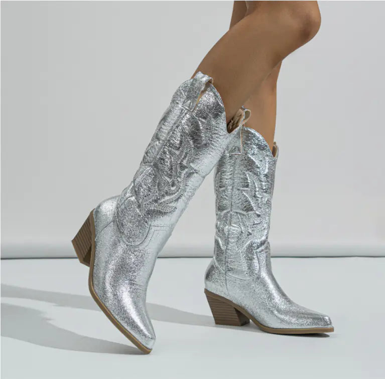 2023 Women's Western Ankle Boots with Embroidery