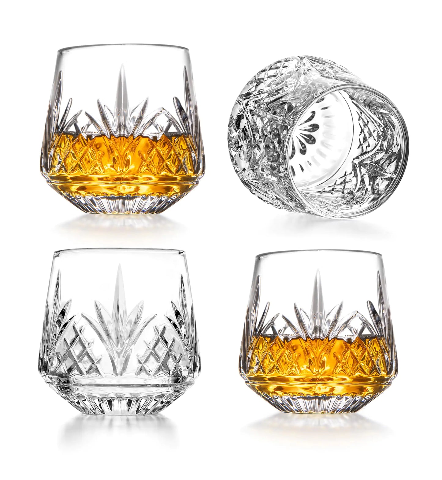 Godinger Whiskey Glasses Old Fashioned Whiskey Glasses Drinking Glasses Dublin Collection Set of 4