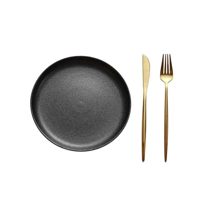 Round Flat Steak Plate for Western Cuisine