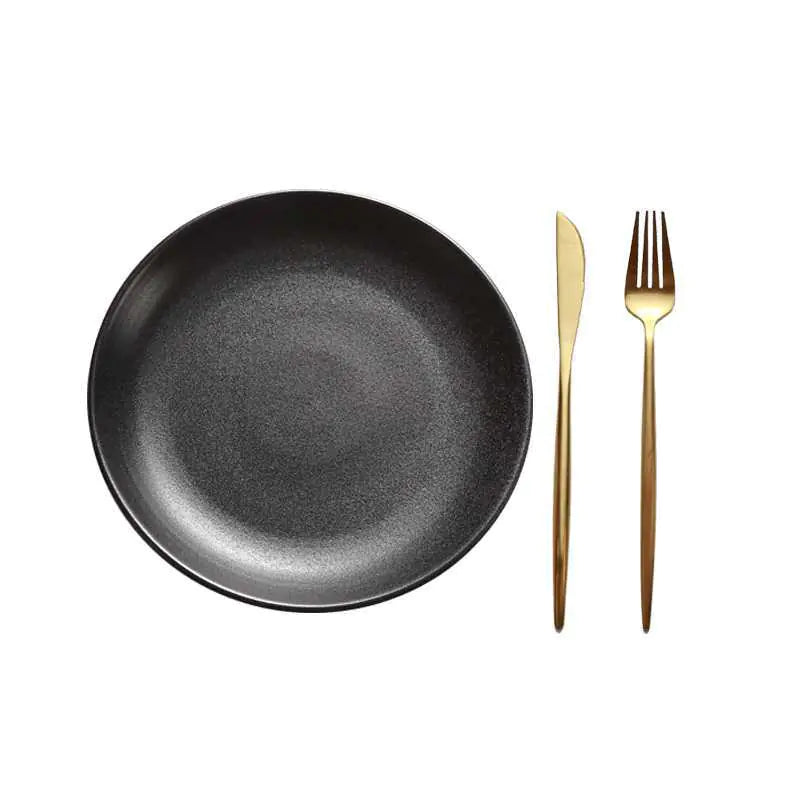 Round Flat Steak Plate for Western Cuisine