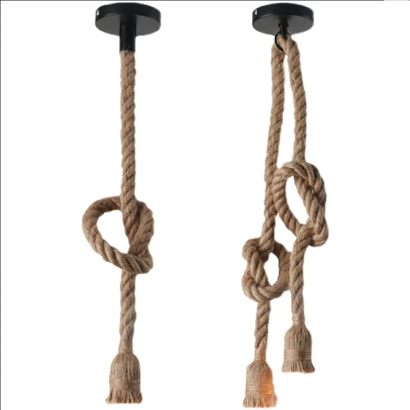 Vintage American Country Jute Rope Pendant Light E27